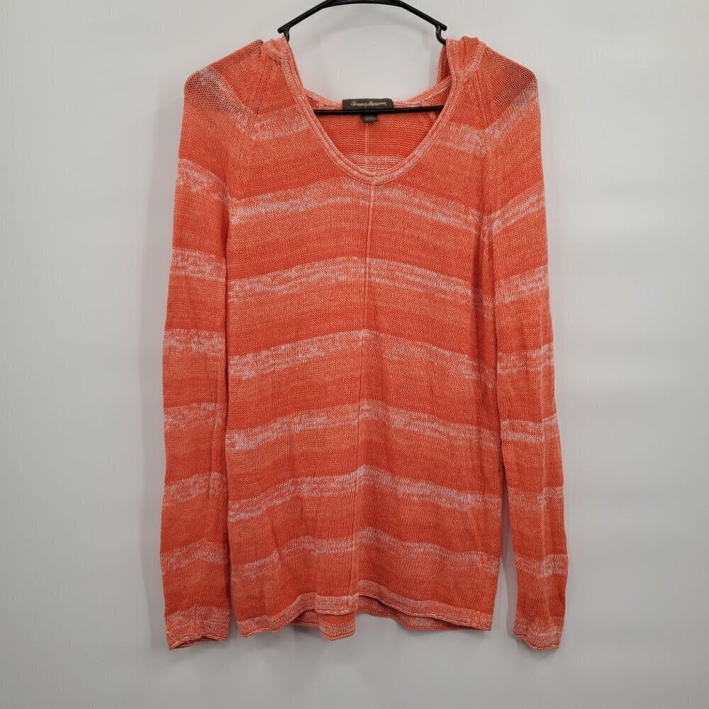 Tommy Bahama Knit Long Sleeve Hooded Light Sweater Top Women Size Small